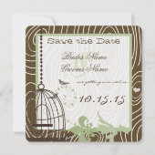 Invitation Margarita Green Grain Bird Cage Enregistrer la dat (Devant)