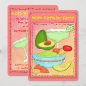 Invitation Margarita Guacamole 60e anniversaire de fête Invit (Devant / Derrière)