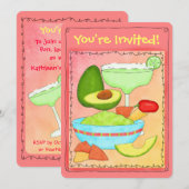 Invitation Margarita Guacamole fête du 40e anniversaire (Devant / Derrière)