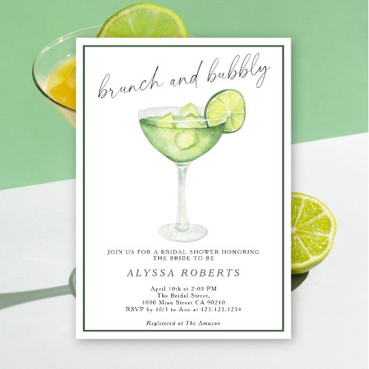 Invitation Margarita Lime Brunch et Bulles