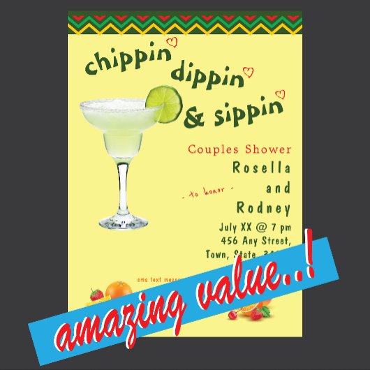 Invitation Margarita Mexicaine Fiesta Couples Douche