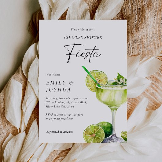 Invitation Margarita Mexicaine Fiesta Floral Couples Douche