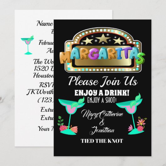 Invitation Margarita pour mariage / Toute occasion (Devant / Derrière)