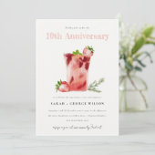 Invitation Margarita rose fraise Chaque année Anniversaire (Debout devant)