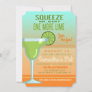 Invitation Margarita Squeeze Me Baby One More Lime