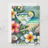 Invitation Margarita tropicale et Fête des mariées de mariage (Dos)