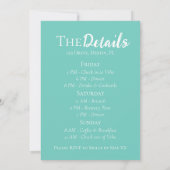 Invitation Margarita Veil Itinéraire de la fête de bacheloret (Dos)