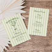 Invitation Margaritas et Bachelorette rayée de mariage