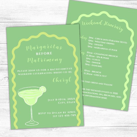 Invitation Margaritas Et Mariage Bachelorette Week-End