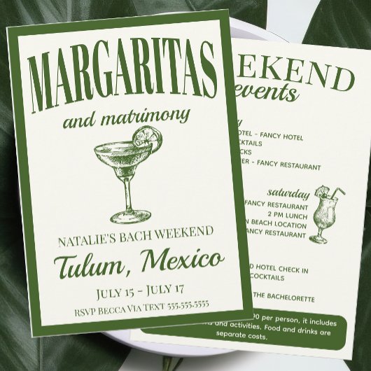 Invitation Margaritas Et Mariage Cocktail Social Itinéraire