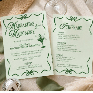 Invitation Margaritas et mariage Fête de week-end entre célib