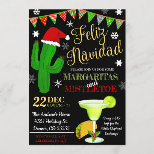 Invitation Margaritas et Mistletoe