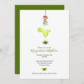 Invitation Margaritas et Mistletoe Fête de Noël (Devant / Derrière)
