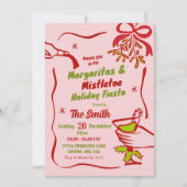Invitation Margaritas et Mistletoe Fête de Noël (Devant)