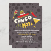 Invitation Margaritas et plus d'invitation de Cinco De Mayo (Devant / Derrière)