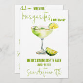 Invitation Margaritas & Mariage Bachelorette Week-end (Devant / Derrière)