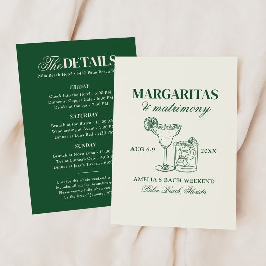 Invitation Margaritas & Mariage Bachelorette Week-end