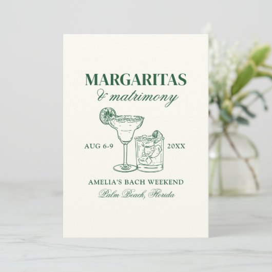 Invitation Margaritas & Mariage Bachelorette Week-end (Debout devant)