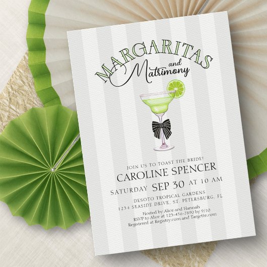 Invitation Margaritas Matrimony Bridal Shower