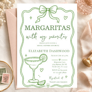 Invitation Margaritas piscine gribouillage Fête Cocktail Mari