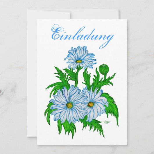 Invitation Margeriten Blume - Einladung (Devant)
