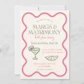 Invitation Marges et Fête des mariées de mariage main tiré mo (Devant)