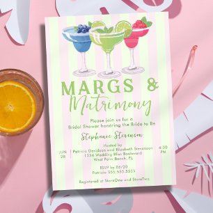 Invitation Marges et Mariage Fête des mariées verte à la ment