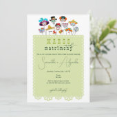 Invitation Marges et mariage Halloween Wedding shower mexicai (Debout devant)