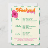 Invitation Marges & Mariage Bachelorette Week-end Itinéraire (Dos)