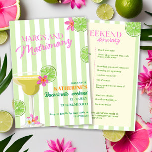 Invitation Marges & Mariage Bachelorette Week-end Itinéraire