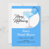 Invitation Marges & Mariage Fête des mariées bleue et blanche (Devant)
