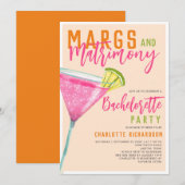 Invitation Marges & Mariage Margarita Orange Bachelorette (Devant / Derrière)