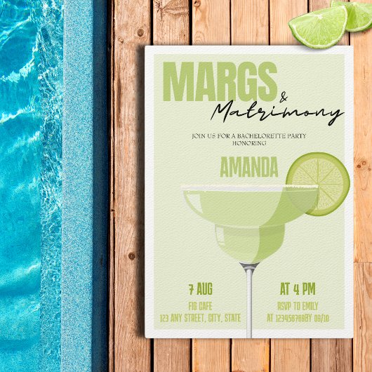 Invitation Marges & Mariage Retro Cocktail Bachelorette