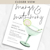 Invitation Marges modernes et Fête des mariées de cocktails M