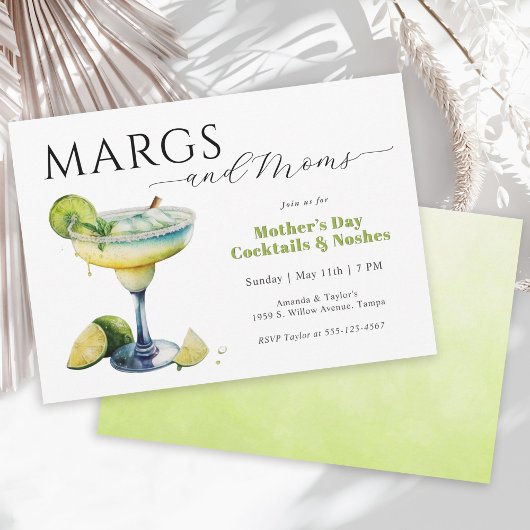 Invitation Margs and Moms Fête des mères Cocktail Party