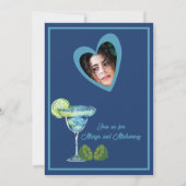 Invitation margs de douche nuptiale bleu et photo matrimonial (Dos)