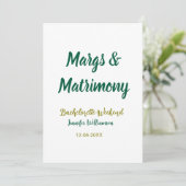Invitation Margs et mariage ajoutez nom date enterrement vie (Debout devant)