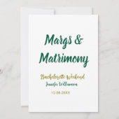 Invitation Margs et mariage ajoutez nom date enterrement vie (Dos)