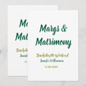 Invitation Margs et mariage ajoutez nom date enterrement vie (Devant / Derrière)