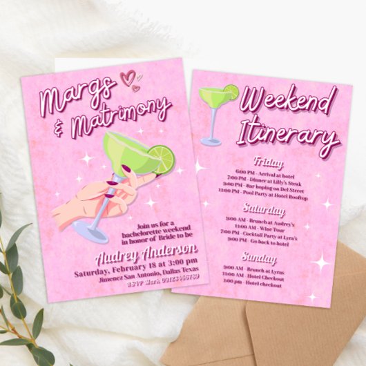 Invitation Margs et Matrimony - Week-end de célibataire