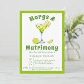 Invitation Margs & Mariage cocktail vert nuptiale douche (Debout devant)