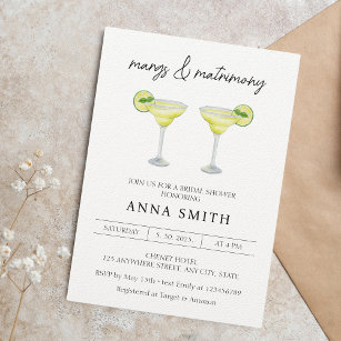 Invitation Margs & Matrimony Cocktail Fête des mariées