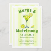 Invitation Margs & Matrimony cocktail week-end bachelorette (Devant / Derrière)