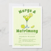 Invitation Margs & Matrimony cocktails rayures nuptiale douch (Devant)
