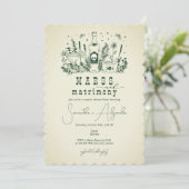 Invitation Margs Matrimony Crâne Mexicaine Fiesta Couple Douc (Debout devant)