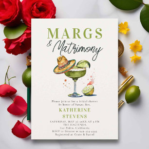 Invitation Margs Matrimony Margarita Cocktail Fête des mariée