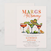 Invitation Margs Matrimony Margaritas Cocktails Fête des mari (Devant / Derrière)