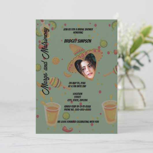 Invitation margs mexicains et douche matrimoniale (Debout devant)