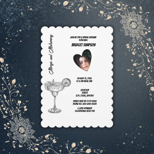 Invitation margs noirs et blancs & photo matrimoniale