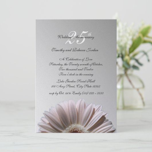 Invitation Marguerite Anniversaire d'Argent (Debout devant)